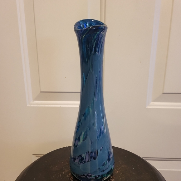 Signed Art Glass Vase Hand Blown Beautiful 12" - Picture 2 of 9